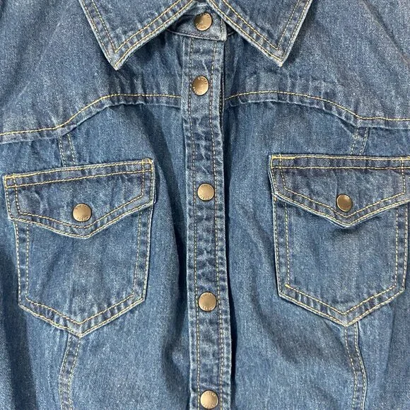 Guess Denim Long-Sleeve Blouse, S - Picture 4 of 8